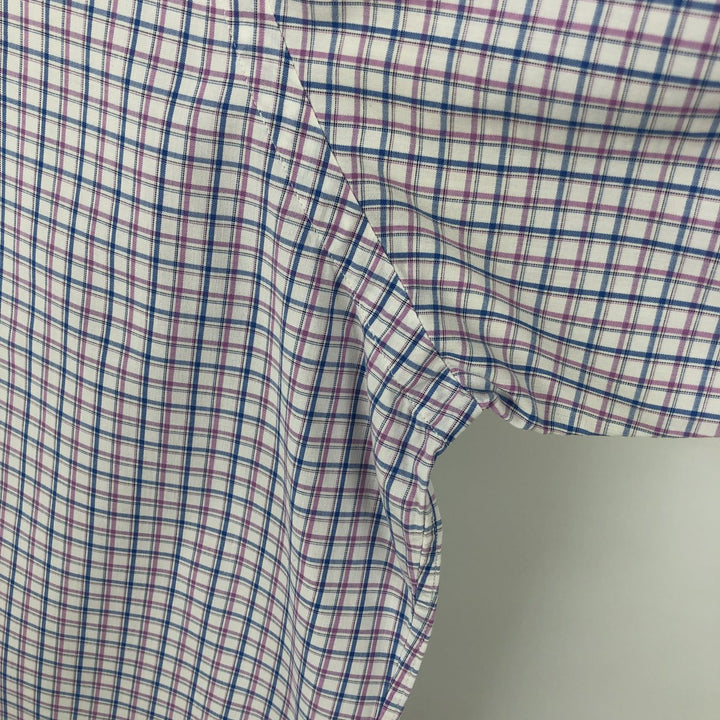 Ralph Lauren POLO by Ralph Lauren YARMOUTH Long-Sleeve Button-Down Check Shirt, Men's Size L (approx.) cotton white type Vintage Second Hand