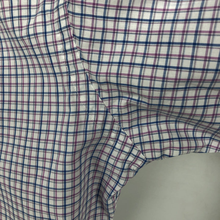 Ralph Lauren POLO by Ralph Lauren YARMOUTH Long-Sleeve Button-Down Check Shirt, Men's Size L (approx.) cotton white type Vintage Second Hand