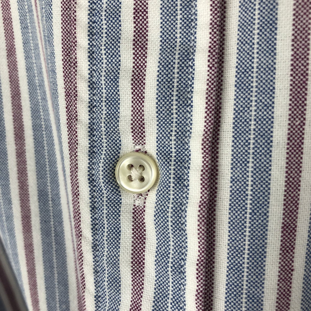 Ralph Lauren Classic Fit Multi-Stripe Long Sleeve Button-Down Striped Shirt, Men's XL cotton white type Vintage Second Hand