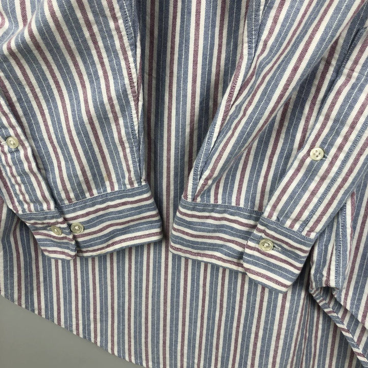 Ralph Lauren Classic Fit Multi-Stripe Long Sleeve Button-Down Striped Shirt, Men's XL cotton white type Vintage Second Hand