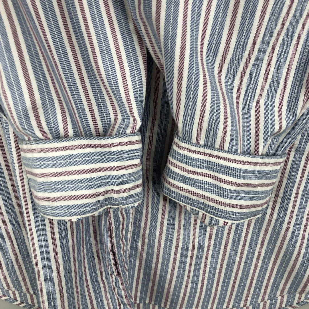 Ralph Lauren Classic Fit Multi-Stripe Long Sleeve Button-Down Striped Shirt, Men's XL cotton white type Vintage Second Hand
