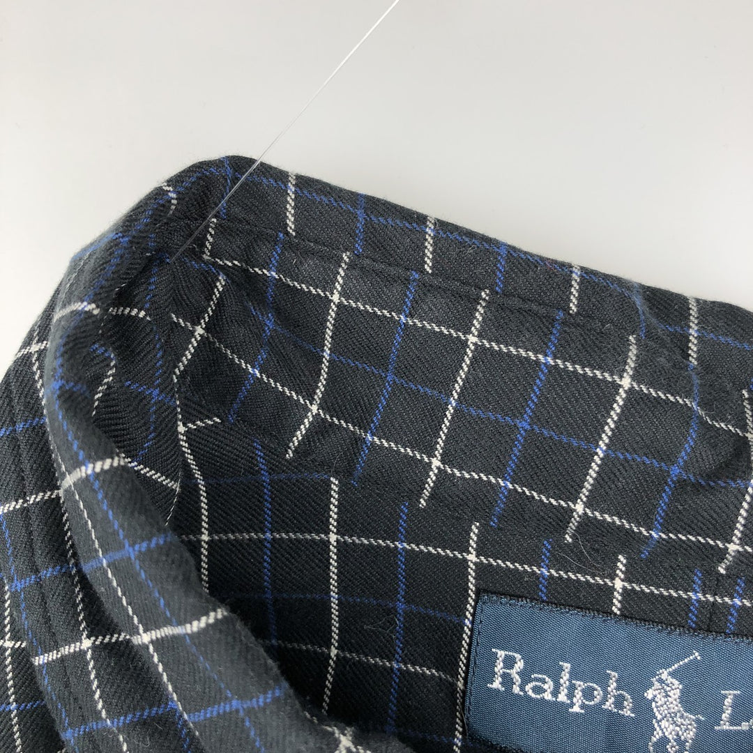 Ralph Lauren Classic Fit Long Sleeve Button Down Check Shirt Men's XXL cotton black type Vintage Second Hand