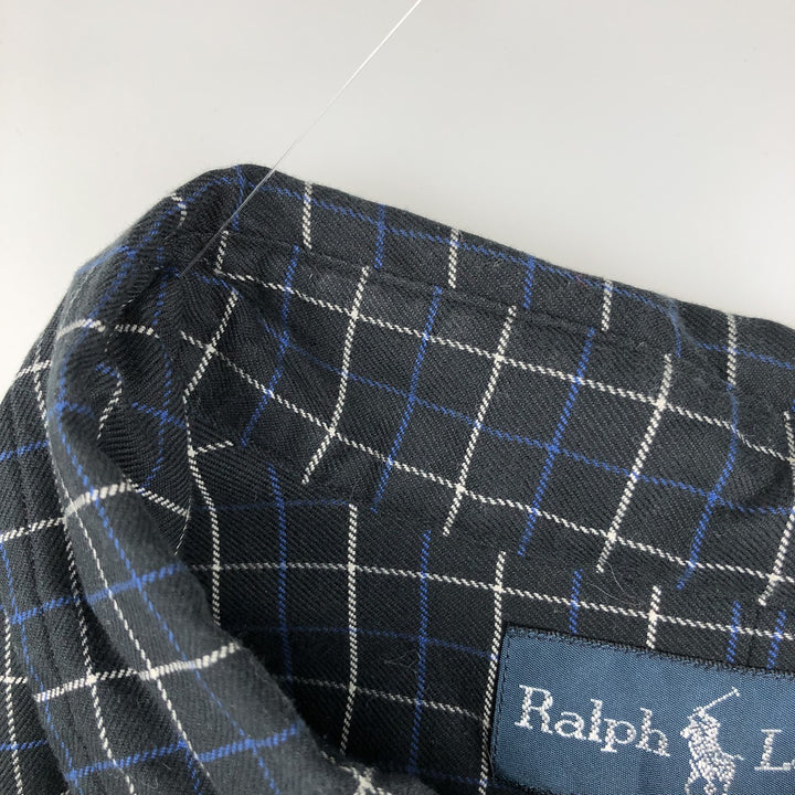 Ralph Lauren Classic Fit Long Sleeve Button Down Check Shirt Men's XXL cotton black type Vintage Second Hand