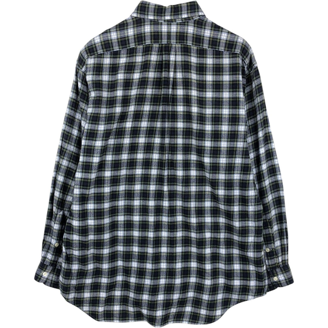 Ralph Lauren BLAKE long sleeve button down check shirt, men's size L cotton navy blue type Vintage Second Hand