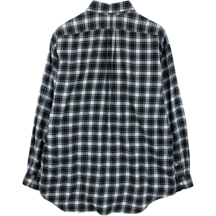 Ralph Lauren BLAKE long sleeve button down check shirt, men's size L cotton navy blue type Vintage Second Hand