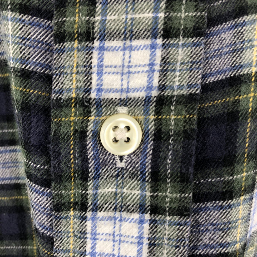 Ralph Lauren BLAKE long sleeve button down check shirt, men's size L cotton navy blue type Vintage Second Hand