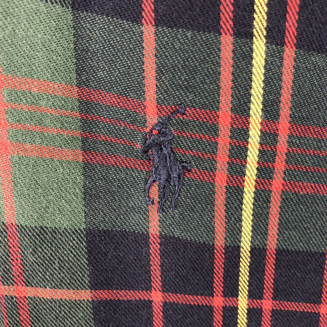 Ralph Lauren POLO by Ralph Lauren BLAKE long-sleeved button-down check shirt, men's size XL cotton Green type dark green Vintage Second Hand