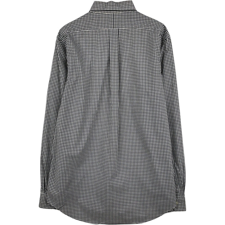 Ralph Lauren STRETCH Long-Sleeve Button-Down Check Shirt, Men's Size M (approx.) cotton black type Vintage Second Hand