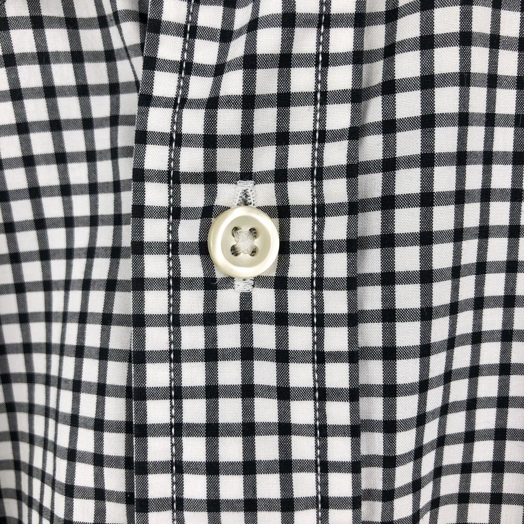 Ralph Lauren STRETCH Long-Sleeve Button-Down Check Shirt, Men's Size M (approx.) cotton black type Vintage Second Hand