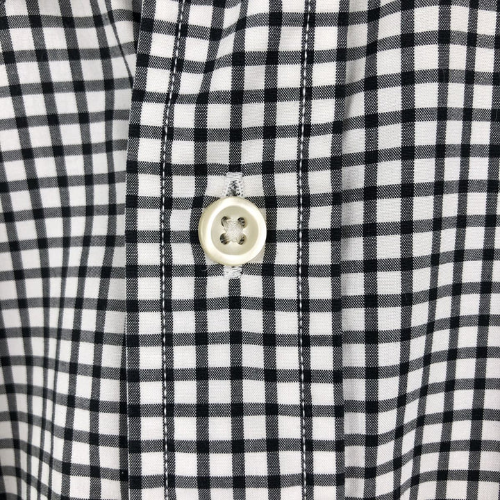 Ralph Lauren STRETCH Long-Sleeve Button-Down Check Shirt, Men's Size M (approx.) cotton black type Vintage Second Hand