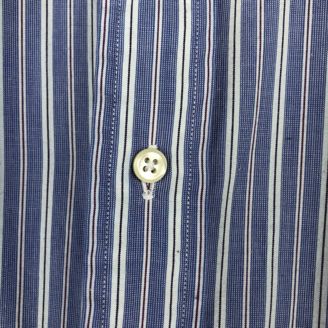 Ralph Lauren YARMOUTH Long Sleeve Button-Down Striped Shirt, Men's Size L cotton navy blue type Vintage Second Hand
