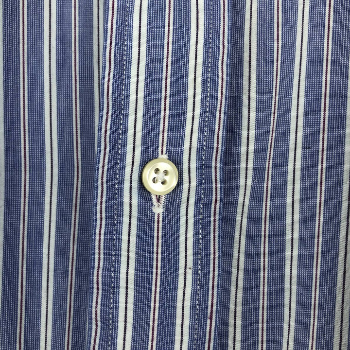 Ralph Lauren YARMOUTH Long Sleeve Button-Down Striped Shirt, Men's Size L cotton navy blue type Vintage Second Hand