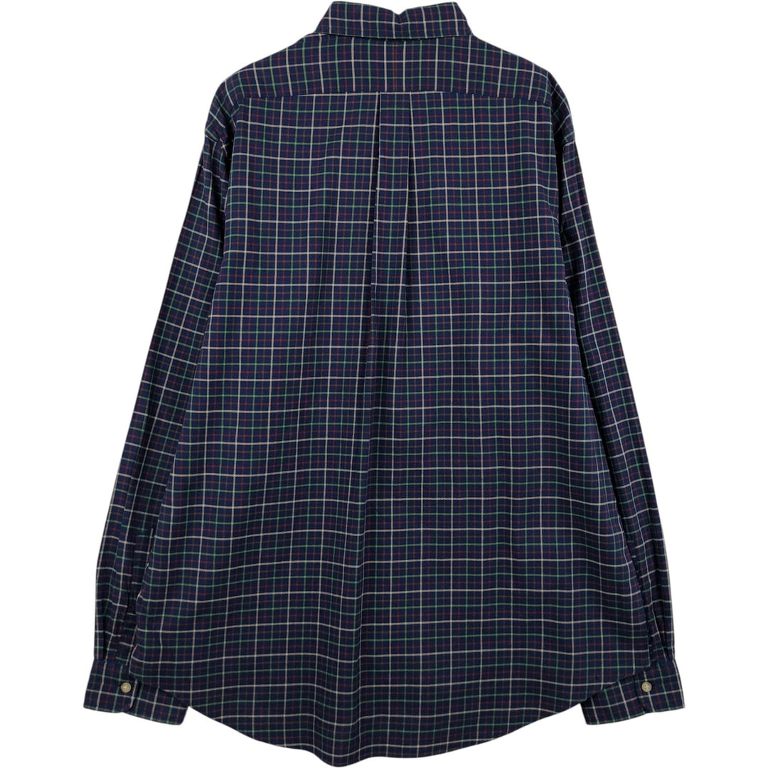 Ralph Lauren Classic Fit Long Sleeve Button Down Check Shirt Men's XL cotton navy blue type Vintage Second Hand