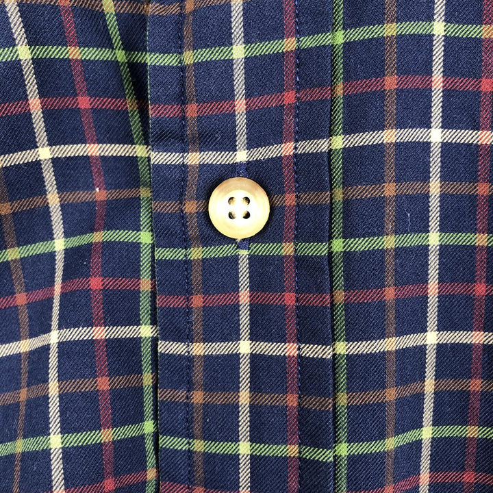 Ralph Lauren Classic Fit Long Sleeve Button Down Check Shirt Men's XL cotton navy blue type Vintage Second Hand