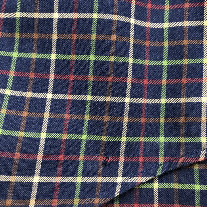 Ralph Lauren Classic Fit Long Sleeve Button Down Check Shirt Men's XL cotton navy blue type Vintage Second Hand