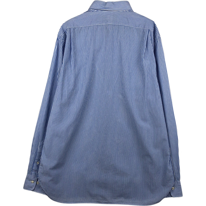 Ralph Lauren POLO RALPH LAUREN SLIM FIT Long-Sleeve Cotton Stripe Shirt, Men's Size XL (approx.) cotton blue type Vintage Second Hand