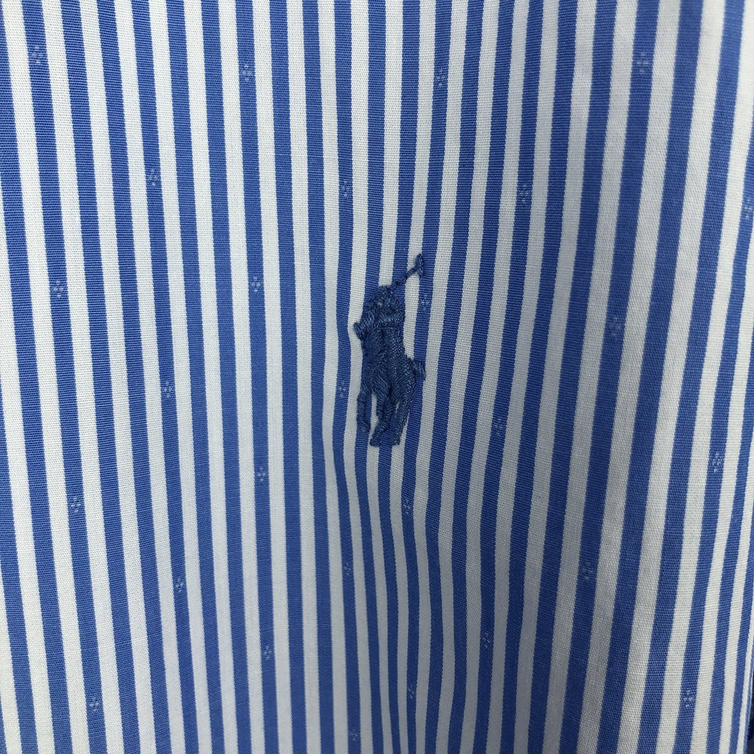 Ralph Lauren POLO RALPH LAUREN SLIM FIT Long-Sleeve Cotton Stripe Shirt, Men's Size XL (approx.) cotton blue type Vintage Second Hand