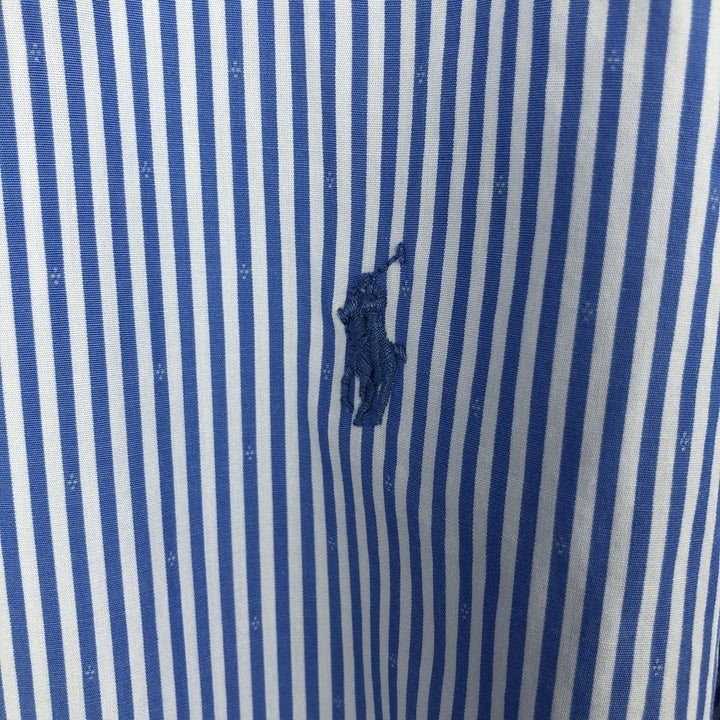 Ralph Lauren POLO RALPH LAUREN SLIM FIT Long-Sleeve Cotton Stripe Shirt, Men's Size XL (approx.) cotton blue type Vintage Second Hand