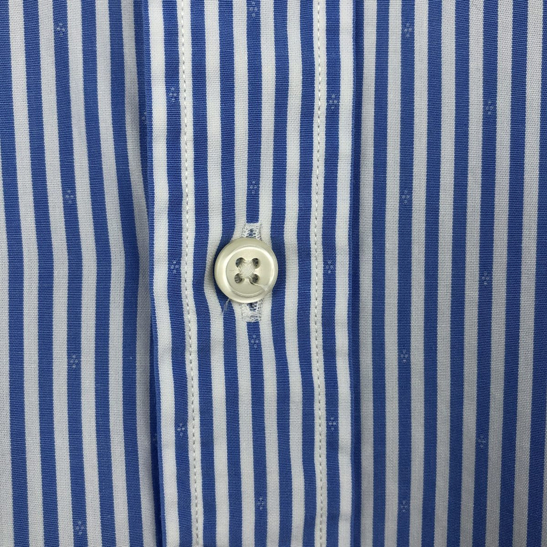 Ralph Lauren POLO RALPH LAUREN SLIM FIT Long-Sleeve Cotton Stripe Shirt, Men's Size XL (approx.) cotton blue type Vintage Second Hand
