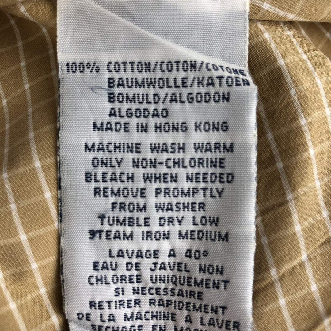 Ralph Lauren POLO by Ralph Lauren CUSTOM FIT long-sleeved button-down check shirt, men's size XL cotton yellow type Vintage Second Hand