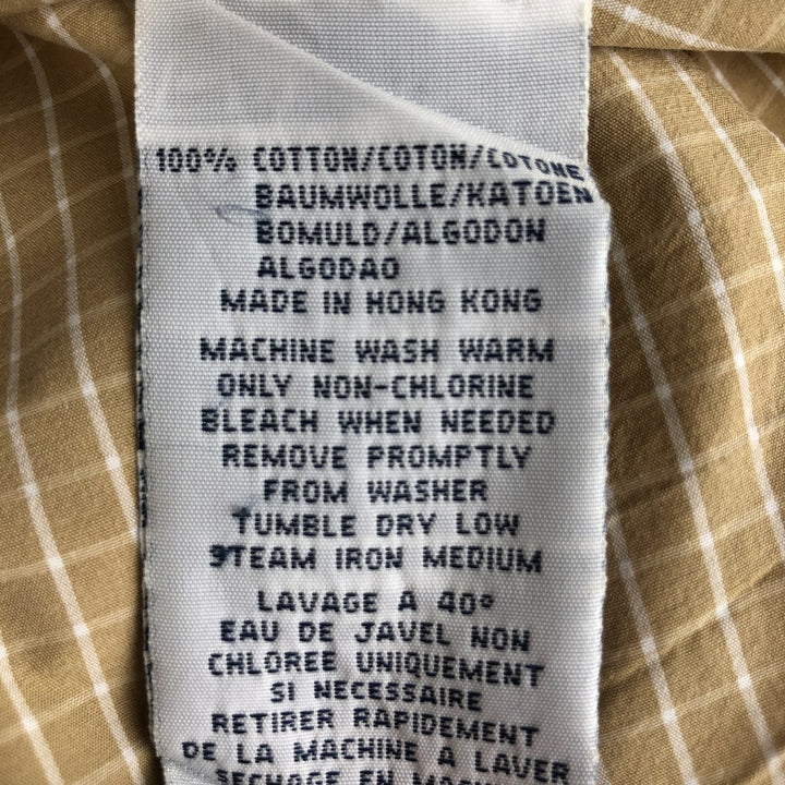 Ralph Lauren POLO by Ralph Lauren CUSTOM FIT long-sleeved button-down check shirt, men's size XL cotton yellow type Vintage Second Hand