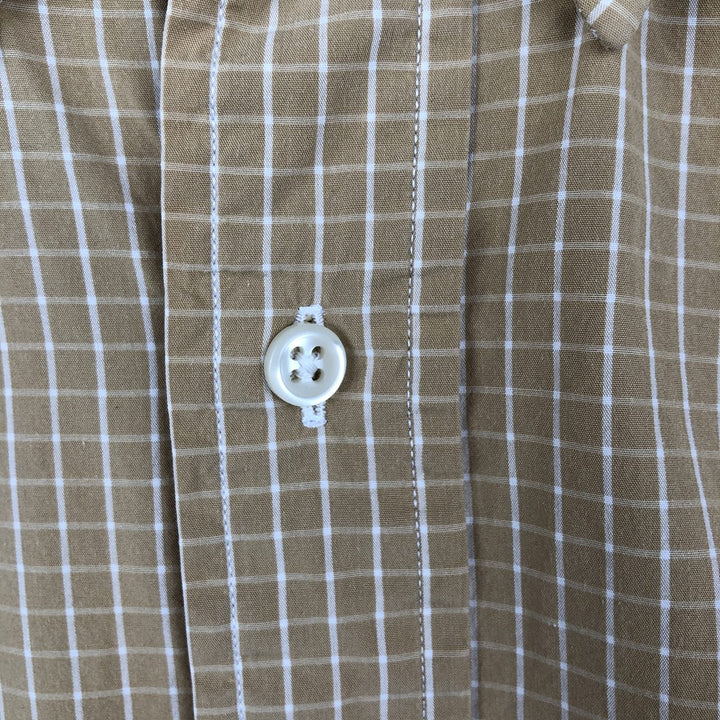 Ralph Lauren POLO by Ralph Lauren CUSTOM FIT long-sleeved button-down check shirt, men's size XL cotton yellow type Vintage Second Hand