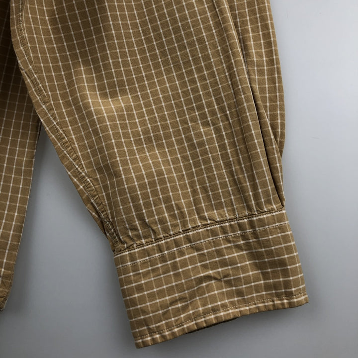 Ralph Lauren POLO by Ralph Lauren CUSTOM FIT long-sleeved button-down check shirt, men's size XL cotton yellow type Vintage Second Hand