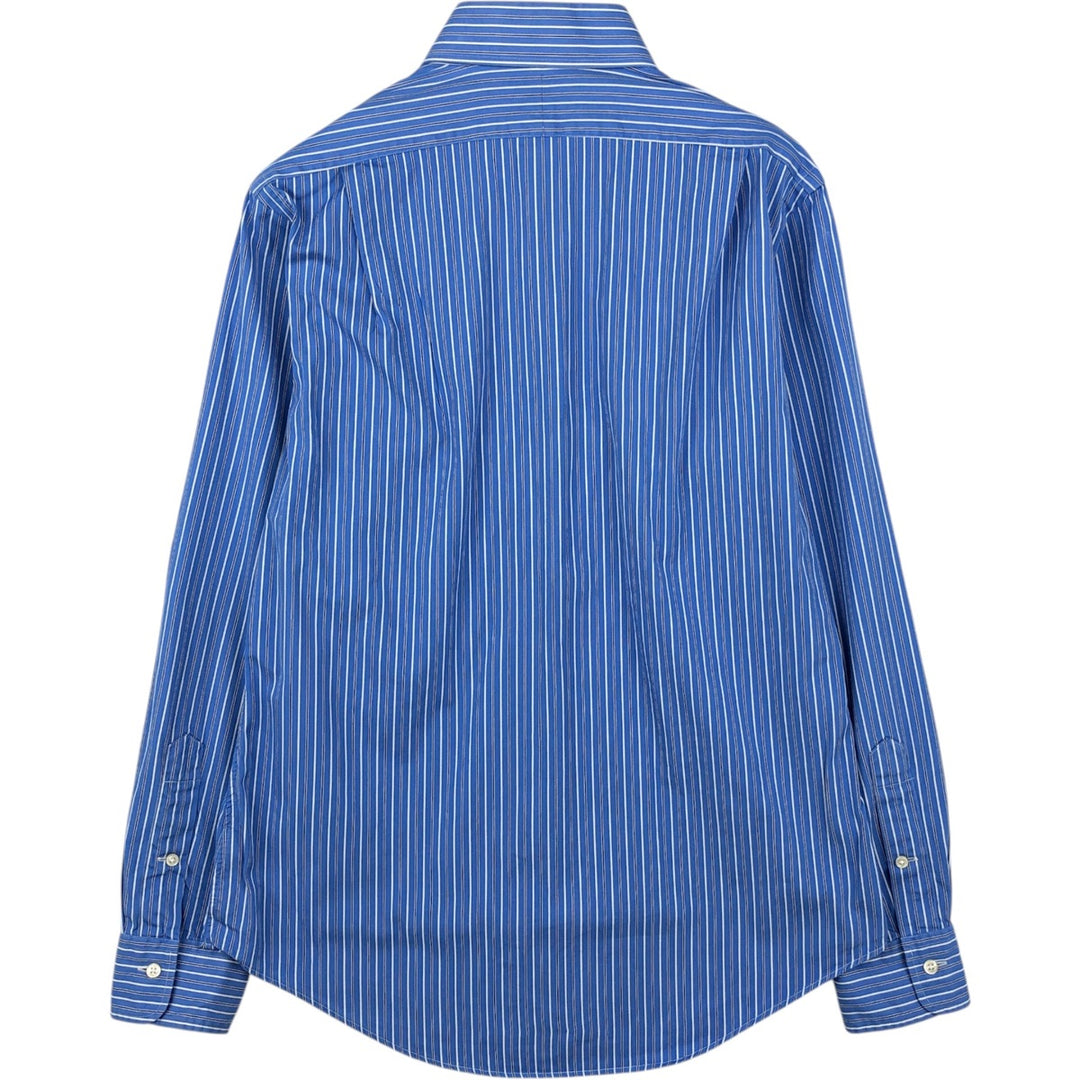 Ralph Lauren REGENT CUSTOM FIT Multi-stripe Long-Sleeve Cotton Stripe Shirt, Men's Size M (approx.) cotton blue type Vintage Second Hand