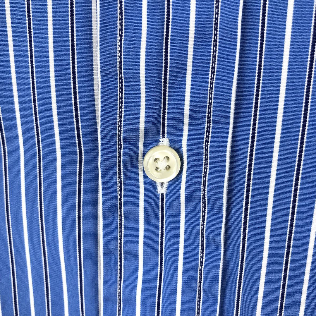 Ralph Lauren REGENT CUSTOM FIT Multi-stripe Long-Sleeve Cotton Stripe Shirt, Men's Size M (approx.) cotton blue type Vintage Second Hand