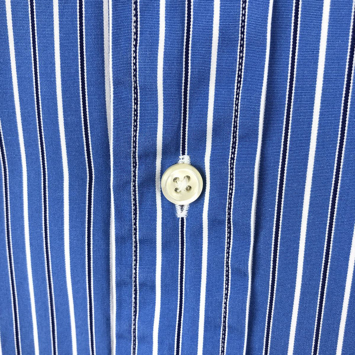 Ralph Lauren REGENT CUSTOM FIT Multi-stripe Long-Sleeve Cotton Stripe Shirt, Men's Size M (approx.) cotton blue type Vintage Second Hand