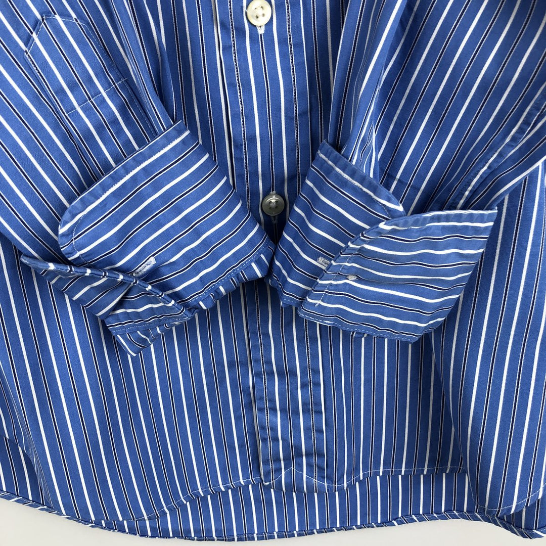 Ralph Lauren REGENT CUSTOM FIT Multi-stripe Long-Sleeve Cotton Stripe Shirt, Men's Size M (approx.) cotton blue type Vintage Second Hand