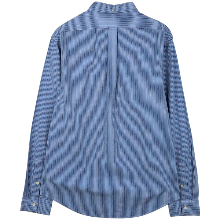 Ralph Lauren POLO by Ralph Lauren SLIM FIT Multi-stripe Long-Sleeve Button-Down Stripe Shirt (Men's Size L equivalent) cotton Blue type light blue Vintage Second Hand