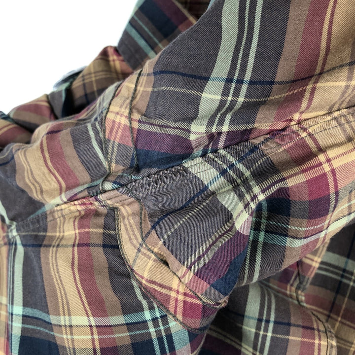 Ralph Lauren long sleeve button down check shirt, men's XL size cotton brown type Vintage Second Hand