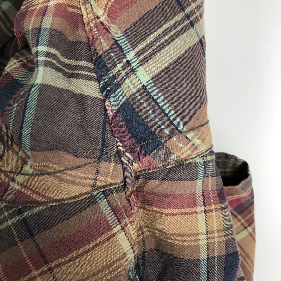 Ralph Lauren long sleeve button down check shirt, men's XL size cotton brown type Vintage Second Hand