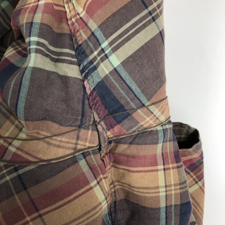 Ralph Lauren long sleeve button down check shirt, men's XL size cotton brown type Vintage Second Hand