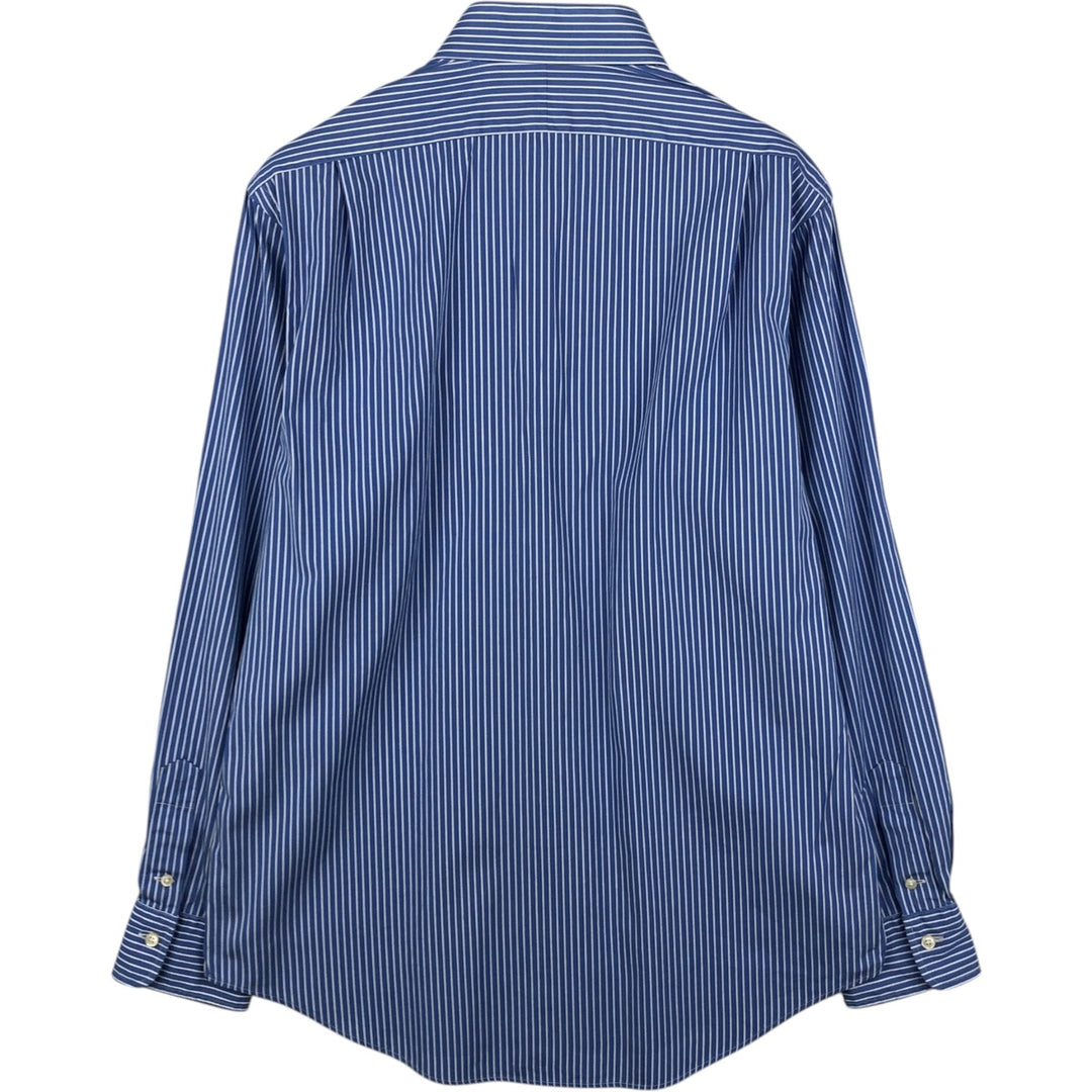 Ralph Lauren POLO by Ralph Lauren CUSTOM FIT DRESS SHIRT, long-sleeved cotton striped shirt, men's size L cotton blue type Vintage Second Hand