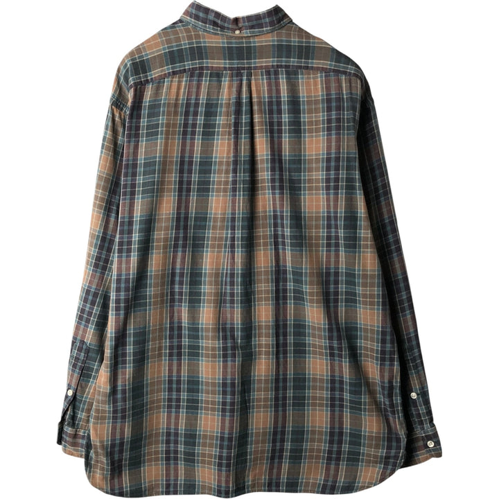 Ralph Lauren MCMEEL long-sleeved button-down check shirt, men's size XL cotton green type Vintage Second Hand