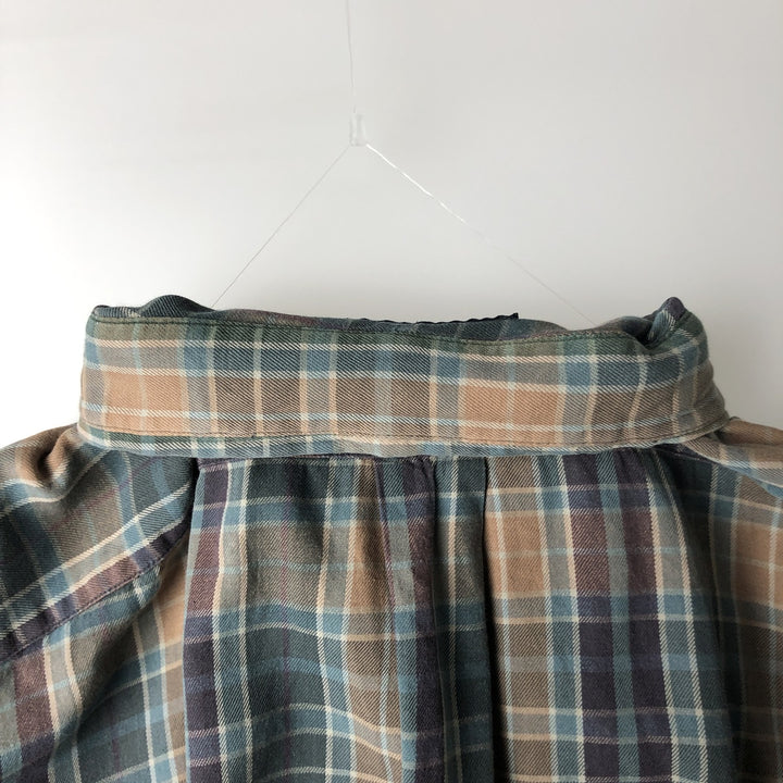 Ralph Lauren MCMEEL long-sleeved button-down check shirt, men's size XL cotton green type Vintage Second Hand