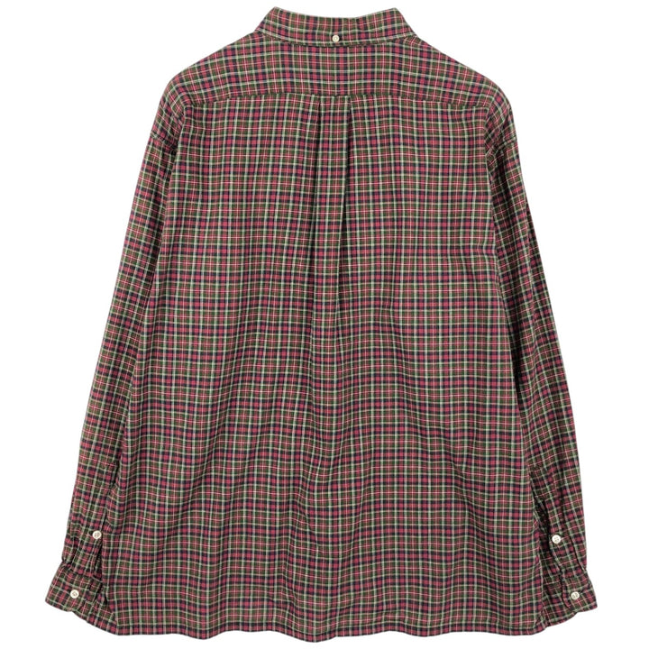 Ralph Lauren GREGGOR Long-Sleeve Button-Down Check Shirt, Boxy Shirt, Men's Size XL (approx.) cotton burgundy type Vintage Second Hand