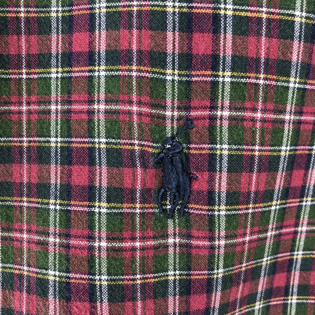 Ralph Lauren GREGGOR Long-Sleeve Button-Down Check Shirt, Boxy Shirt, Men's Size XL (approx.) cotton burgundy type Vintage Second Hand