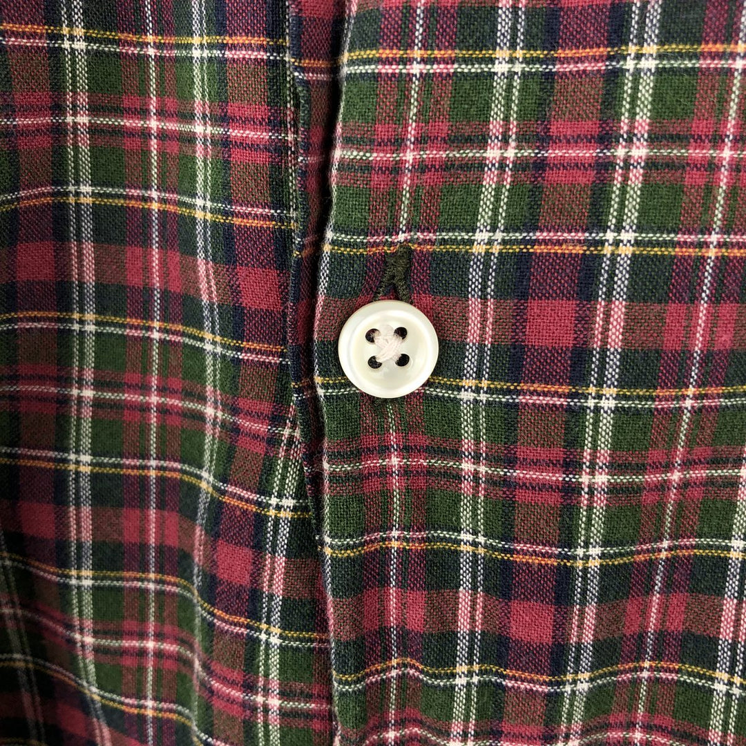Ralph Lauren GREGGOR Long-Sleeve Button-Down Check Shirt, Boxy Shirt, Men's Size XL (approx.) cotton burgundy type Vintage Second Hand