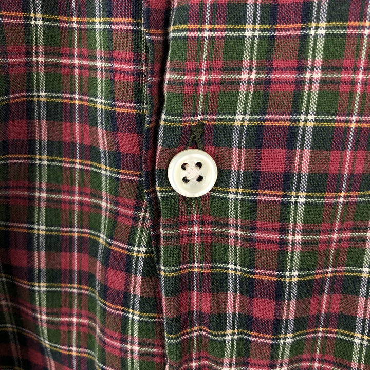 Ralph Lauren GREGGOR Long-Sleeve Button-Down Check Shirt, Boxy Shirt, Men's Size XL (approx.) cotton burgundy type Vintage Second Hand