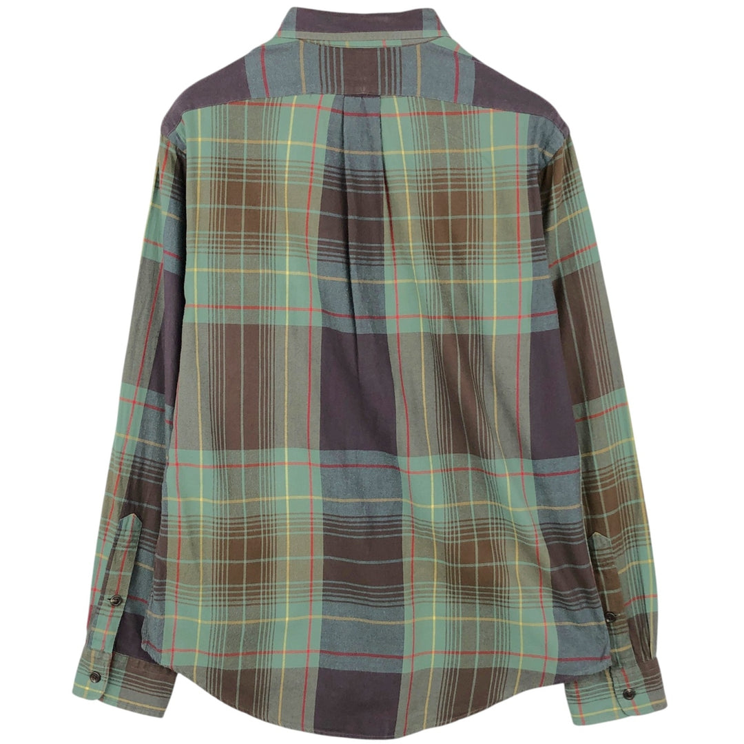 Ralph Lauren POLO by Ralph Lauren long sleeve cotton check shirt, men's size M cotton Khaki type Vintage Second Hand