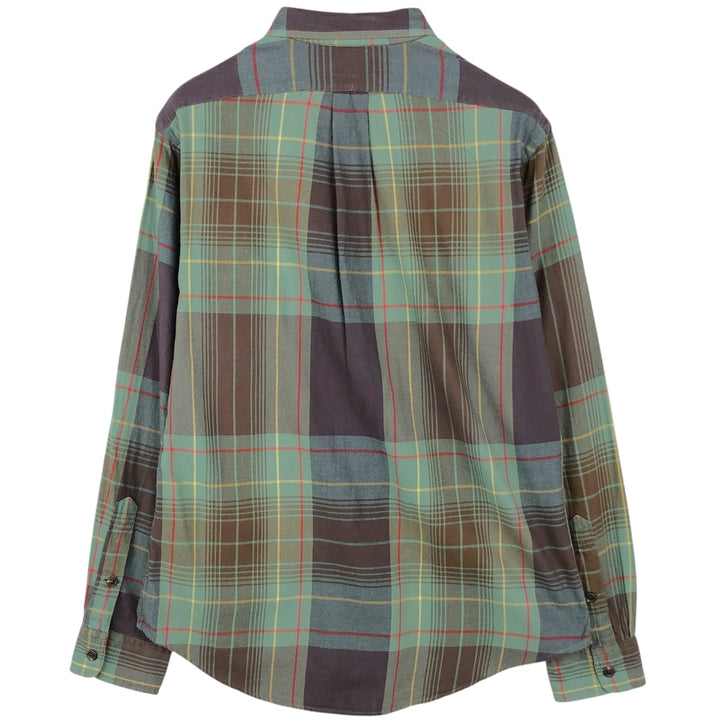 Ralph Lauren POLO by Ralph Lauren long sleeve cotton check shirt, men's size M cotton Khaki type Vintage Second Hand
