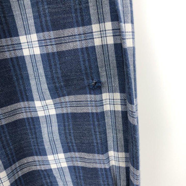 Ralph Lauren long sleeve button down check shirt, men's XL size cotton navy blue type Vintage Second Hand