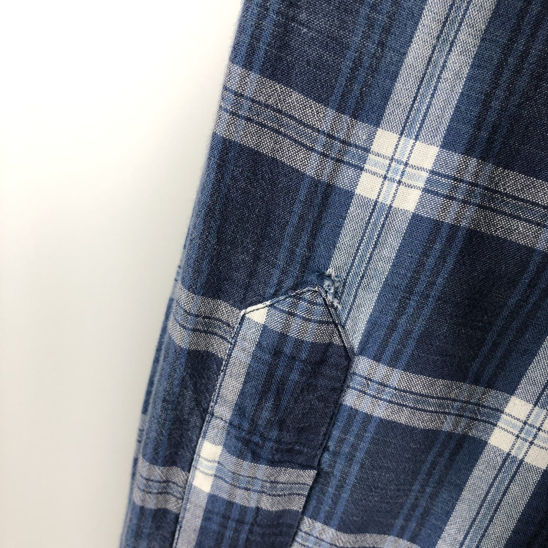 Ralph Lauren long sleeve button down check shirt, men's XL size cotton navy blue type Vintage Second Hand