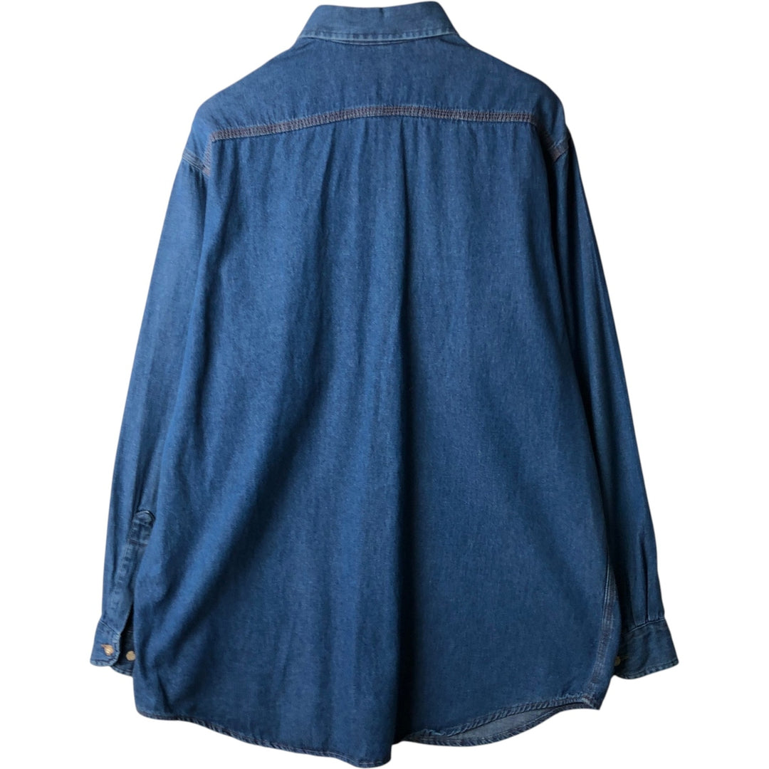 Carhartt Long Sleeve Denim Shirt, Men's Size L cotton blue type Vintage Second Hand