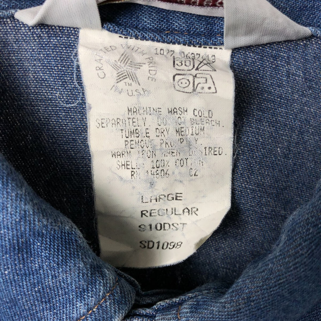 Carhartt Long Sleeve Denim Shirt, Men's Size L cotton blue type Vintage Second Hand