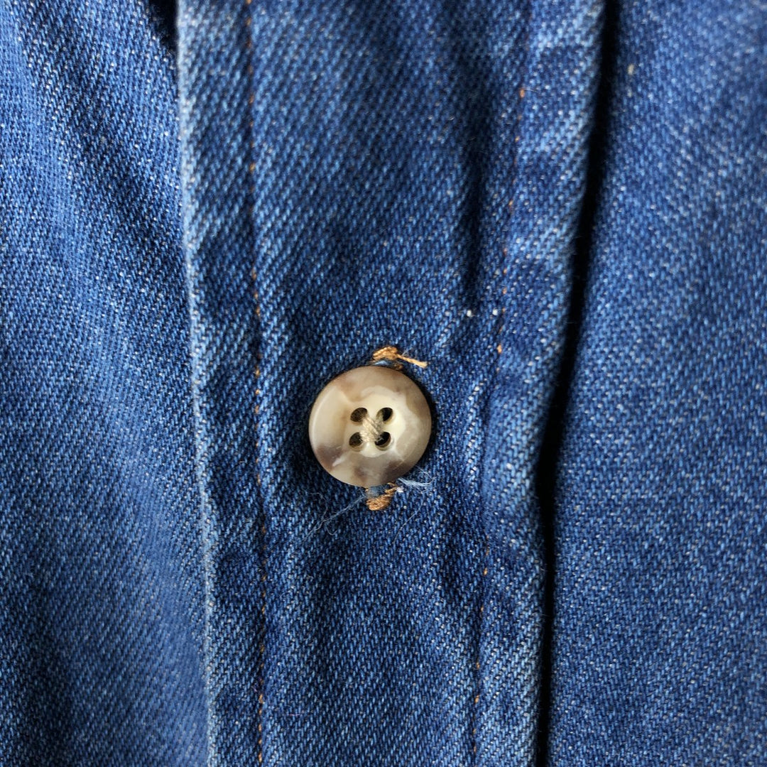 Carhartt Long Sleeve Denim Shirt, Men's Size L cotton blue type Vintage Second Hand