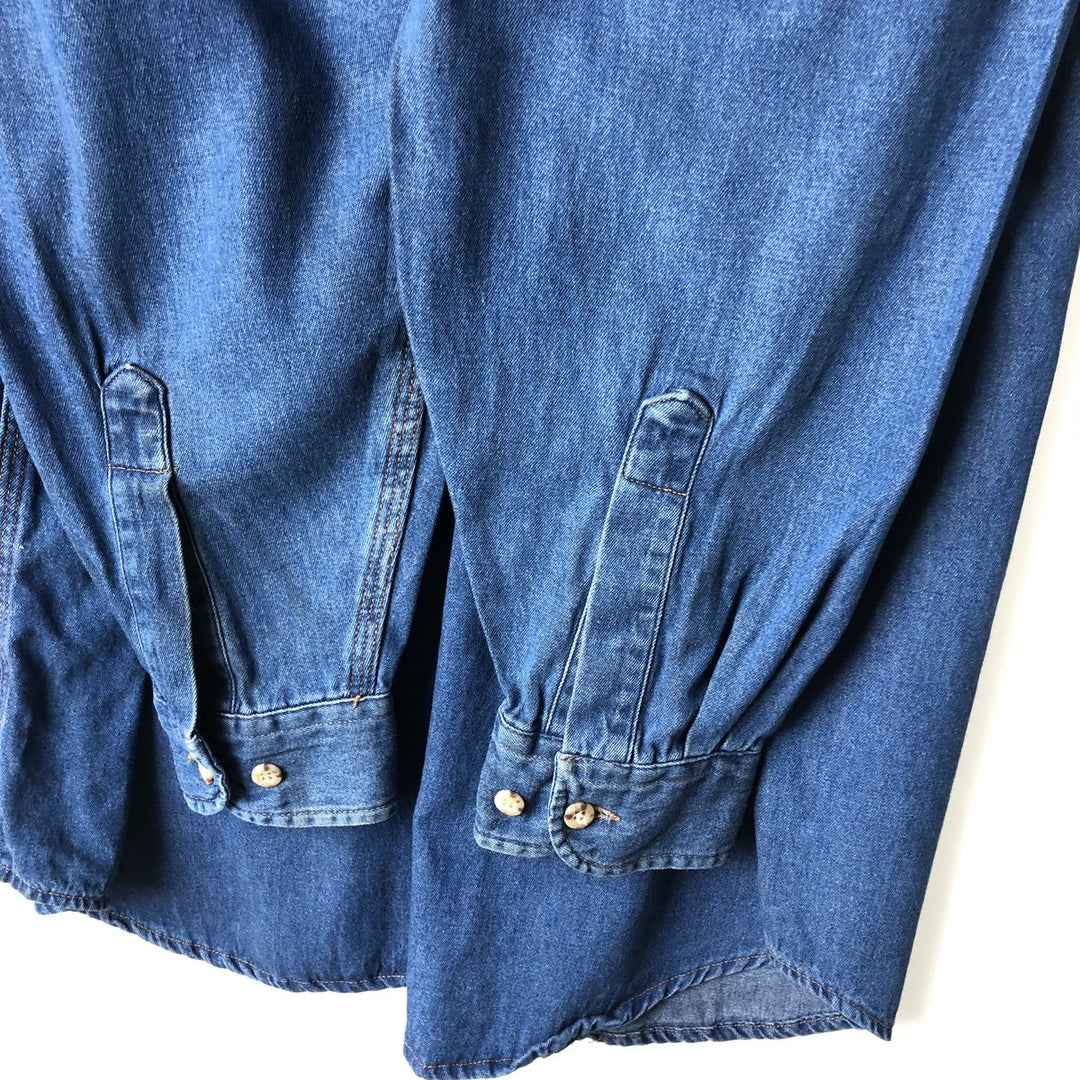 Carhartt Long Sleeve Denim Shirt, Men's Size L cotton blue type Vintage Second Hand